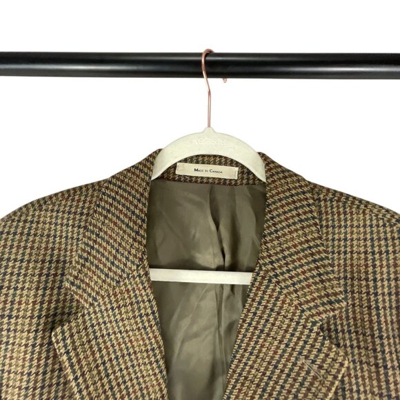 Polo University Club By Ralph Lauren Mens Houndstooth Blazer 43 T Wool Brown - Picture 4 of 12